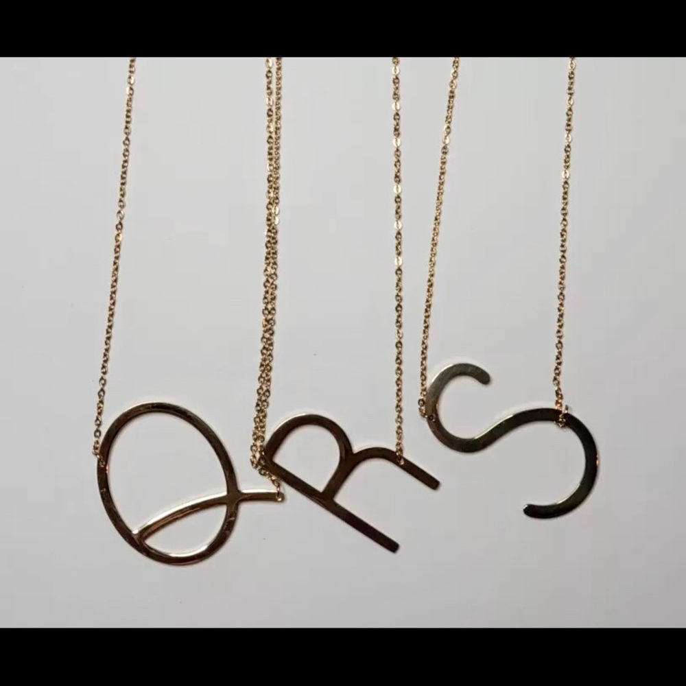 Gold Initial Pendant Necklace Letters A-Z - Picture 7 of 8